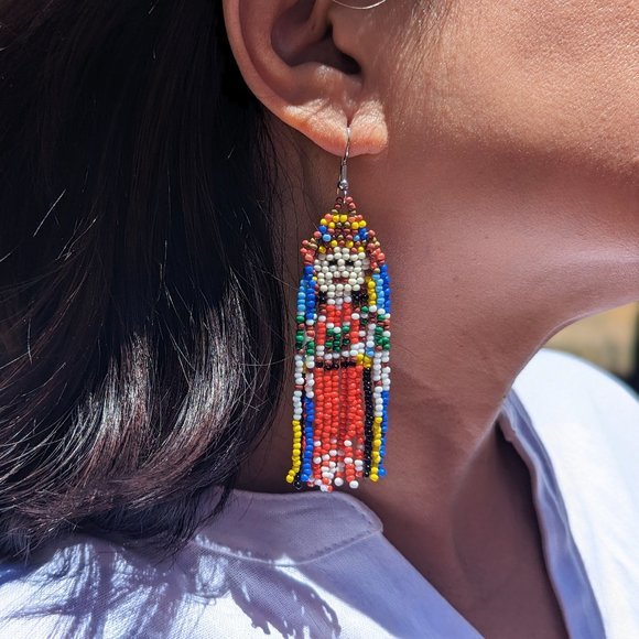 Boho Earrings For Women Beaded Jewelry Tribal Design Handmade Dangle 14$